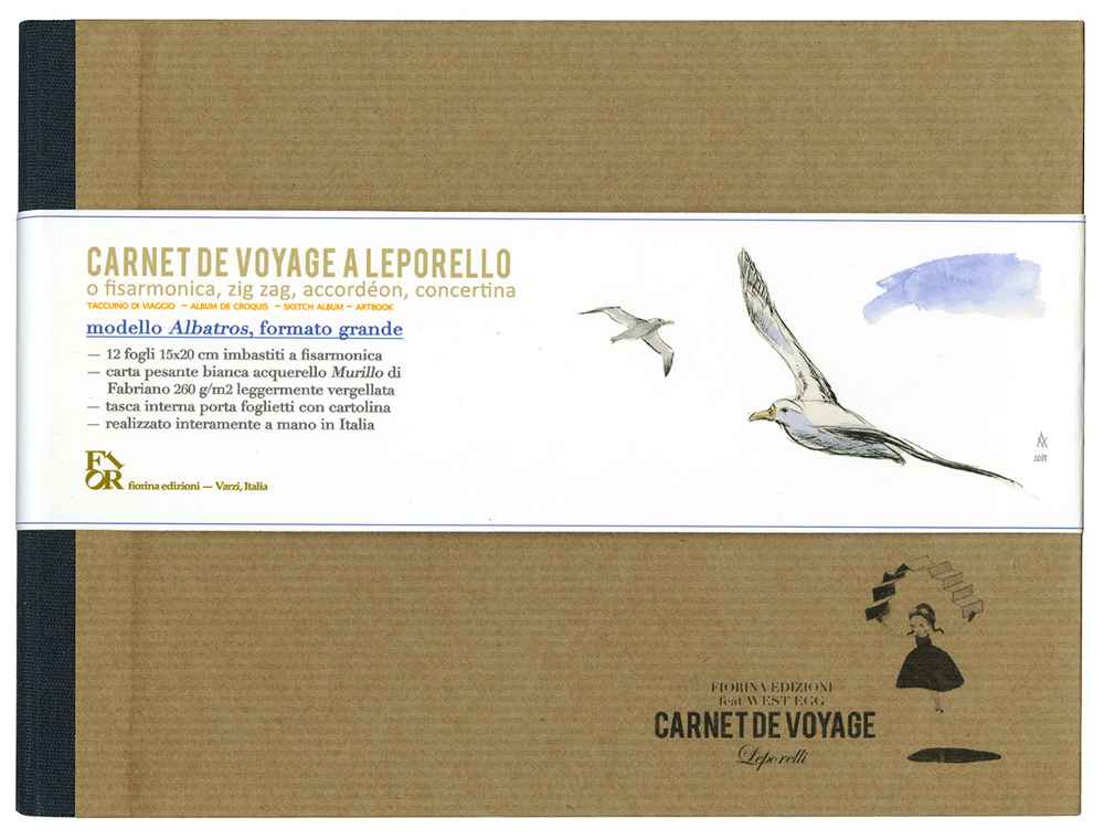 Carnet de voyage pagine bianche a leporello modello Albatros